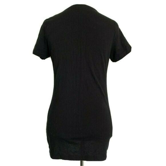 Short Sleeve V-Neck Basic Tee T-Shirt Black Casual Tunic Stretch Classic M - Picture 4 of 7